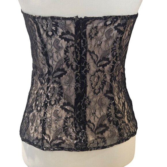 Express Women’s Lace Black Top M Lacecore Coquette Romantic Core Whimsygoth - Picture 6 of 13